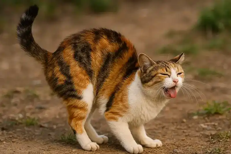 What are the signs and symptoms of a female cat going into heat?